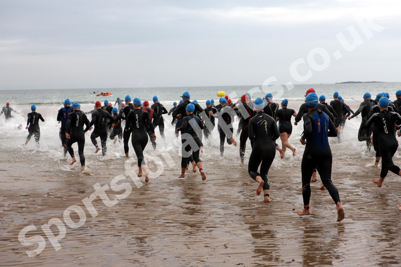 Start of the Bamburgh Triathlon